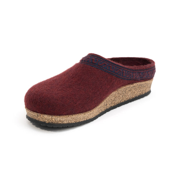 Wollfilz Clogs - aubergine